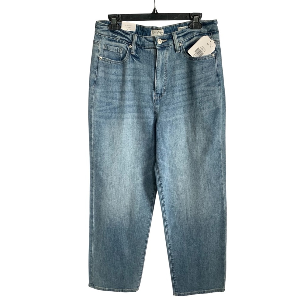 New Wonderly Jeans Womens Size 10 Regular Waist 30 Cropped Straight Light Wash
